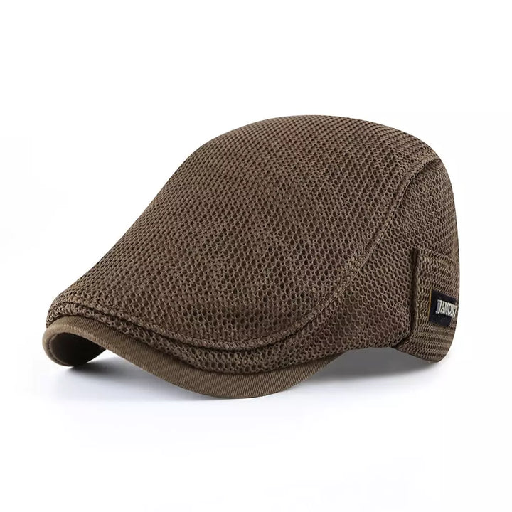 Mesh Ventilated Flat Cap with Adjustable Fit