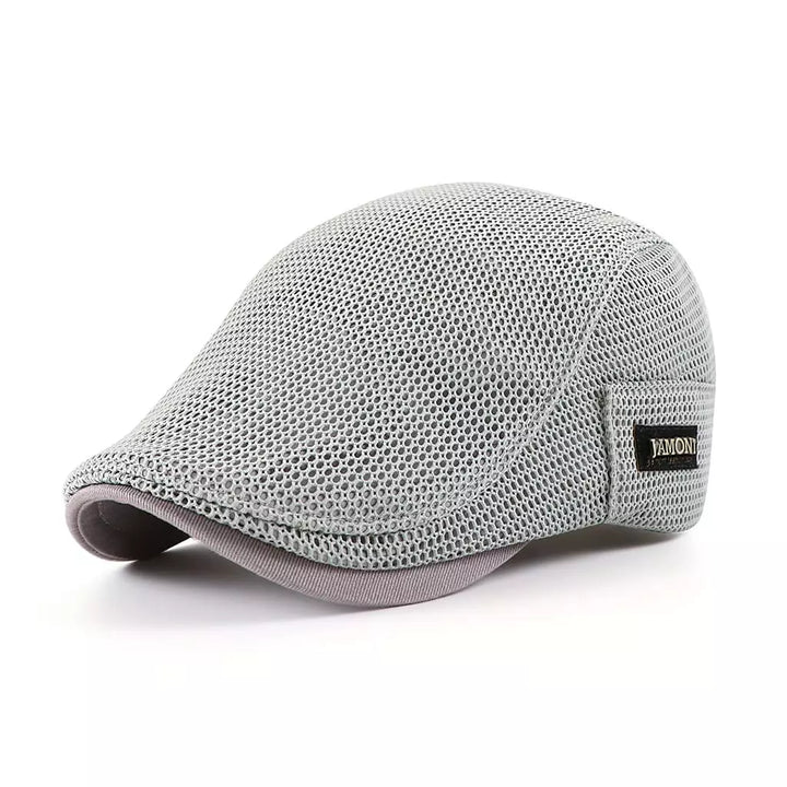 Mesh Ventilated Flat Cap with Adjustable Fit