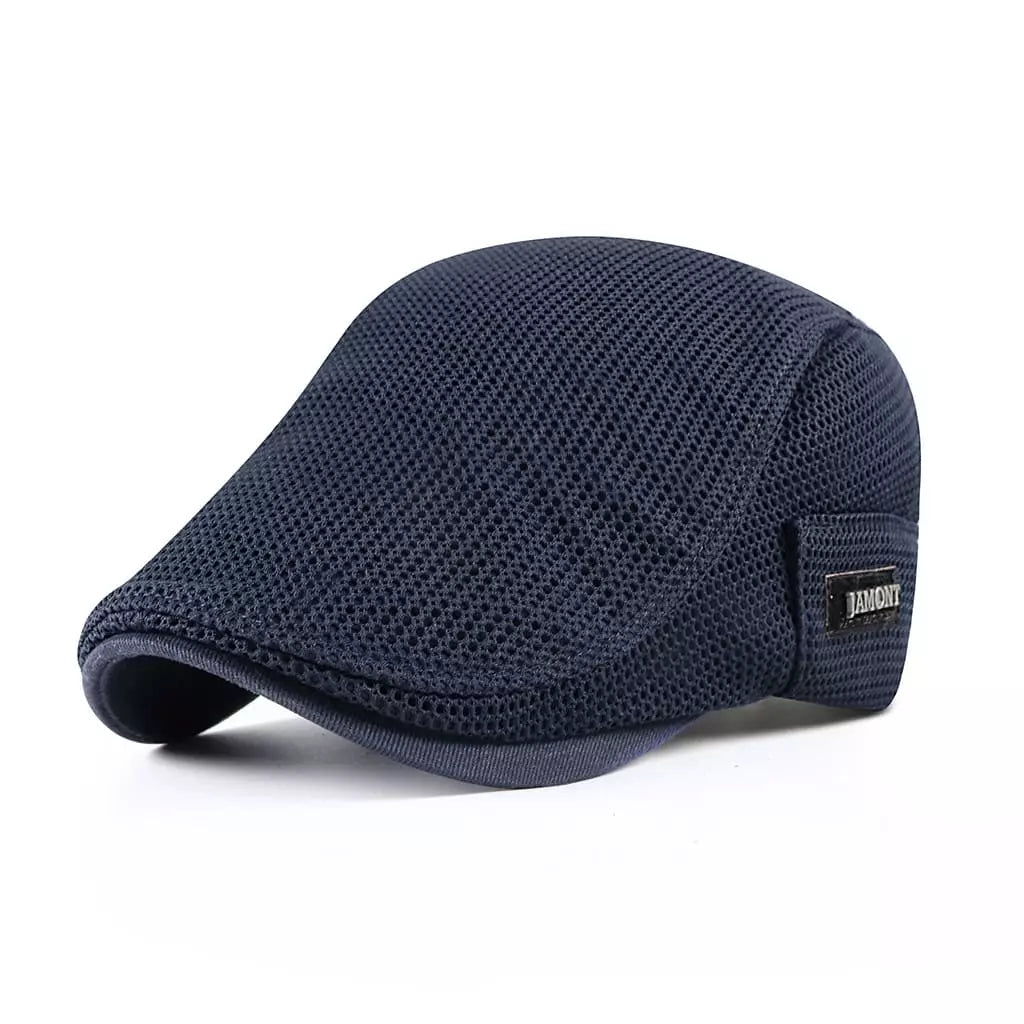 Mesh Ventilated Flat Cap with Adjustable Fit