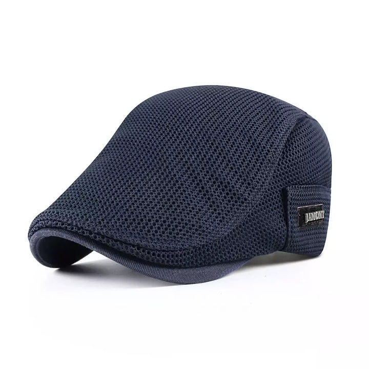Mesh Ventilated Flat Cap with Adjustable Fit