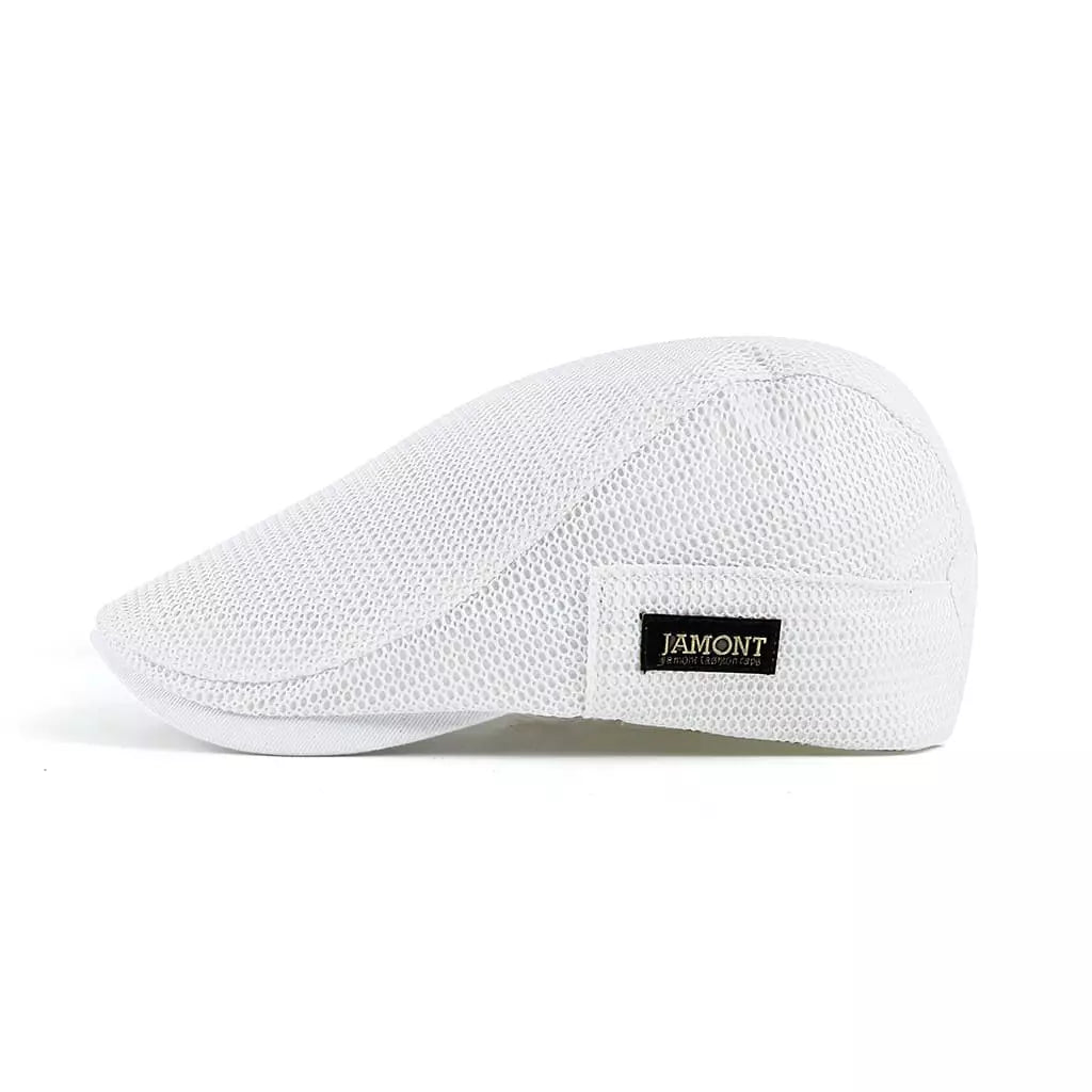 Mesh Ventilated Flat Cap with Adjustable Fit