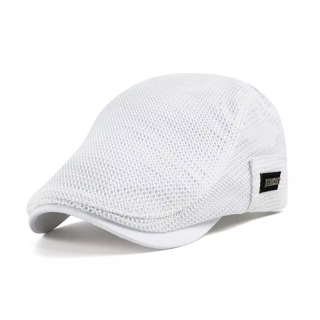 Mesh Ventilated Flat Cap with Adjustable Fit