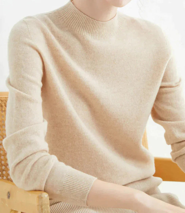 Women's Ribbed Mock Neck Fitted Sweater