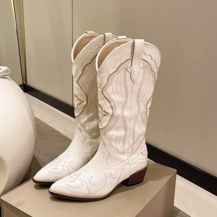 Women's Embroidered Waterproof Western Boots