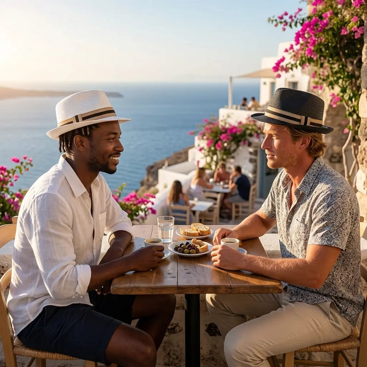 Woven Straw Porkpie Hat with Ribbon Band