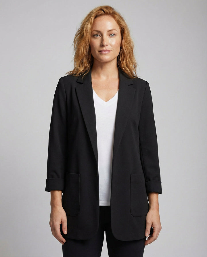 Tailored Open Front Longline Blazer