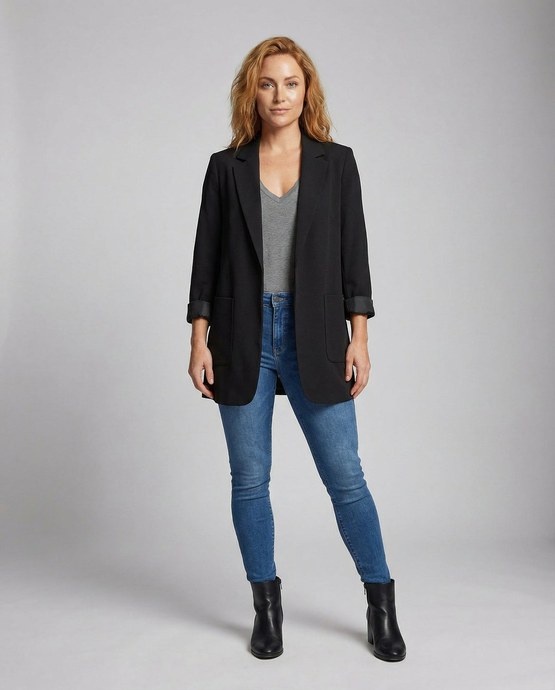Tailored Open Front Longline Blazer