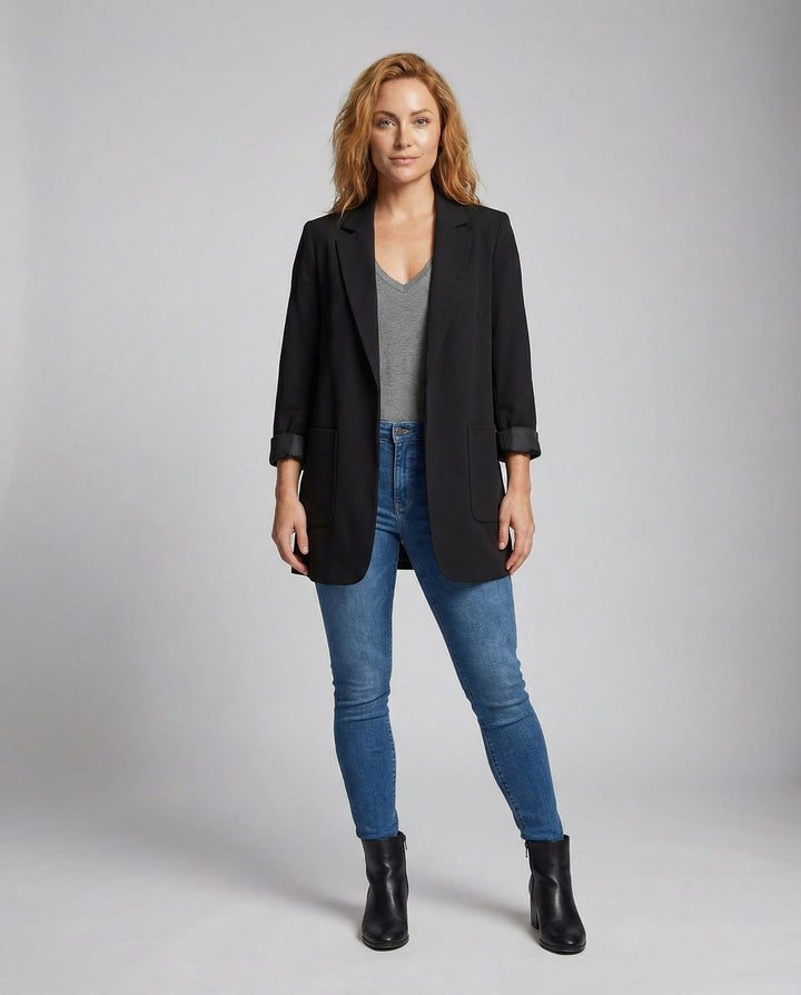 Tailored Open Front Longline Blazer
