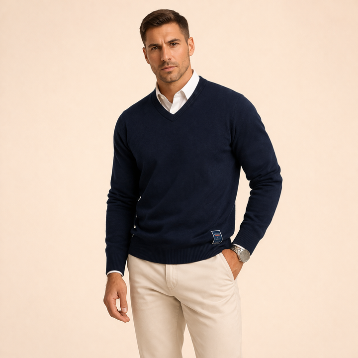 Men's V Neck Knit Sweater
