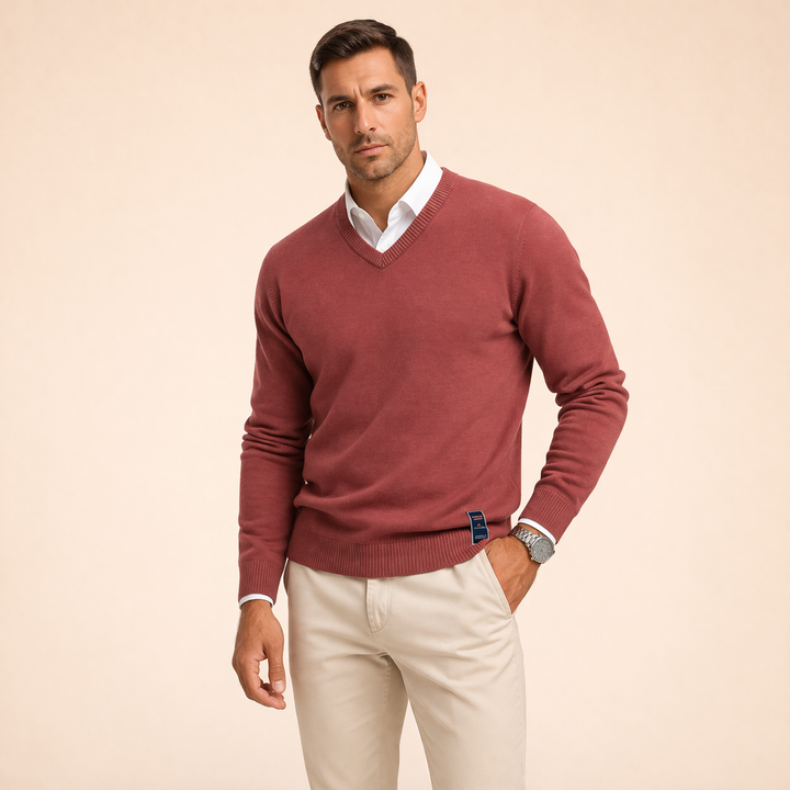 Men's V Neck Knit Sweater