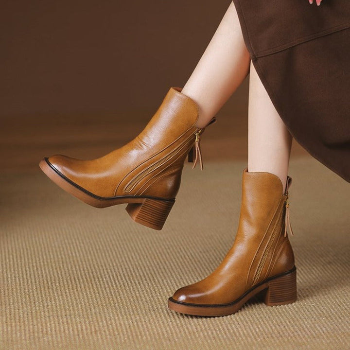 Women's Pointed Toe Ankle Boots with Tassel Zip