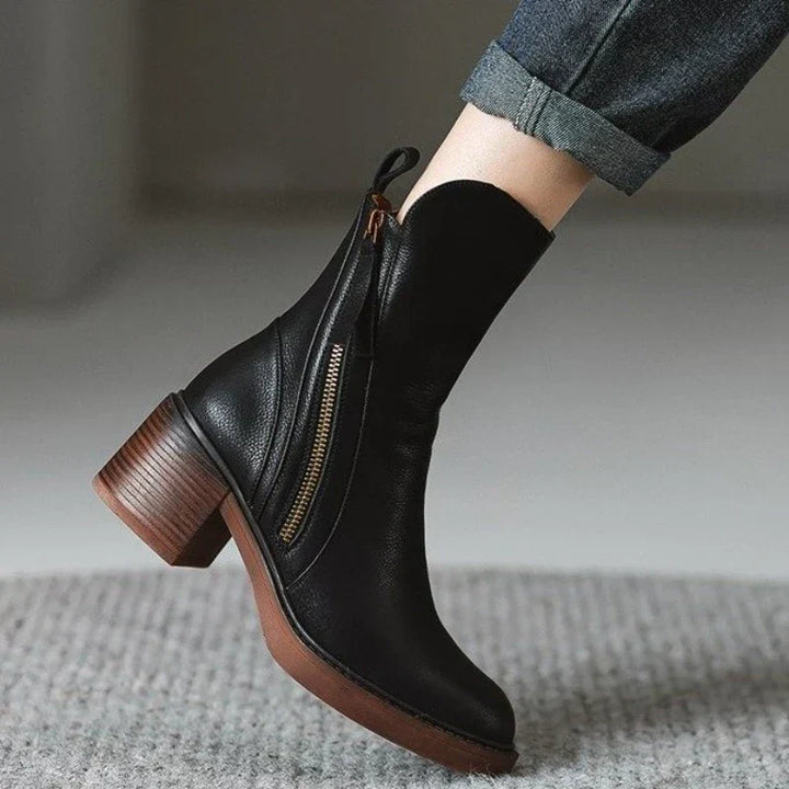 Women's Pointed Toe Ankle Boots with Tassel Zip