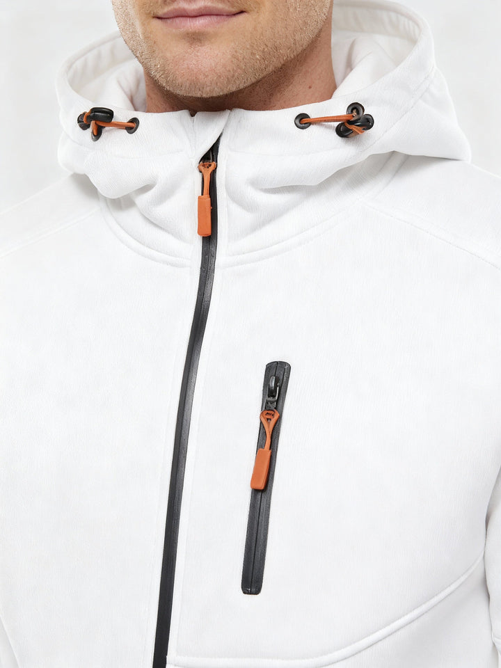 Men's Fleece-Lined Hoodie Jacket with Utility Zip Pockets