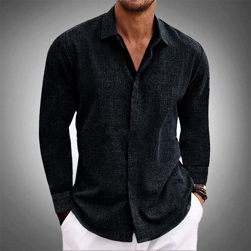 Men's Long Sleeve Linen Shirt
