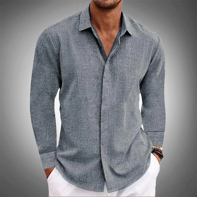 Men's Long Sleeve Linen Shirt
