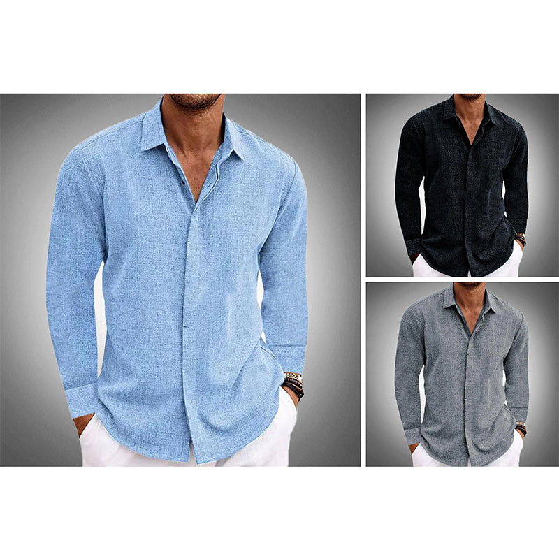 Men's Long Sleeve Linen Shirt