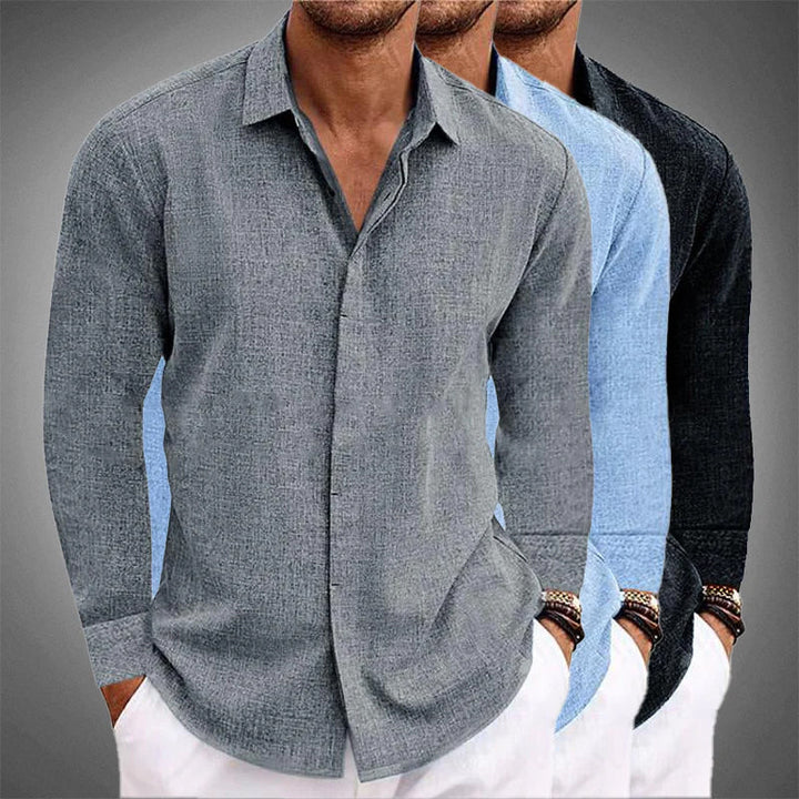 Men's Long Sleeve Linen Shirt