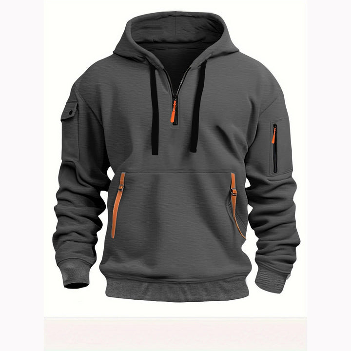 Men's Utility Quarter-Zip Hoodie with Zip Pockets