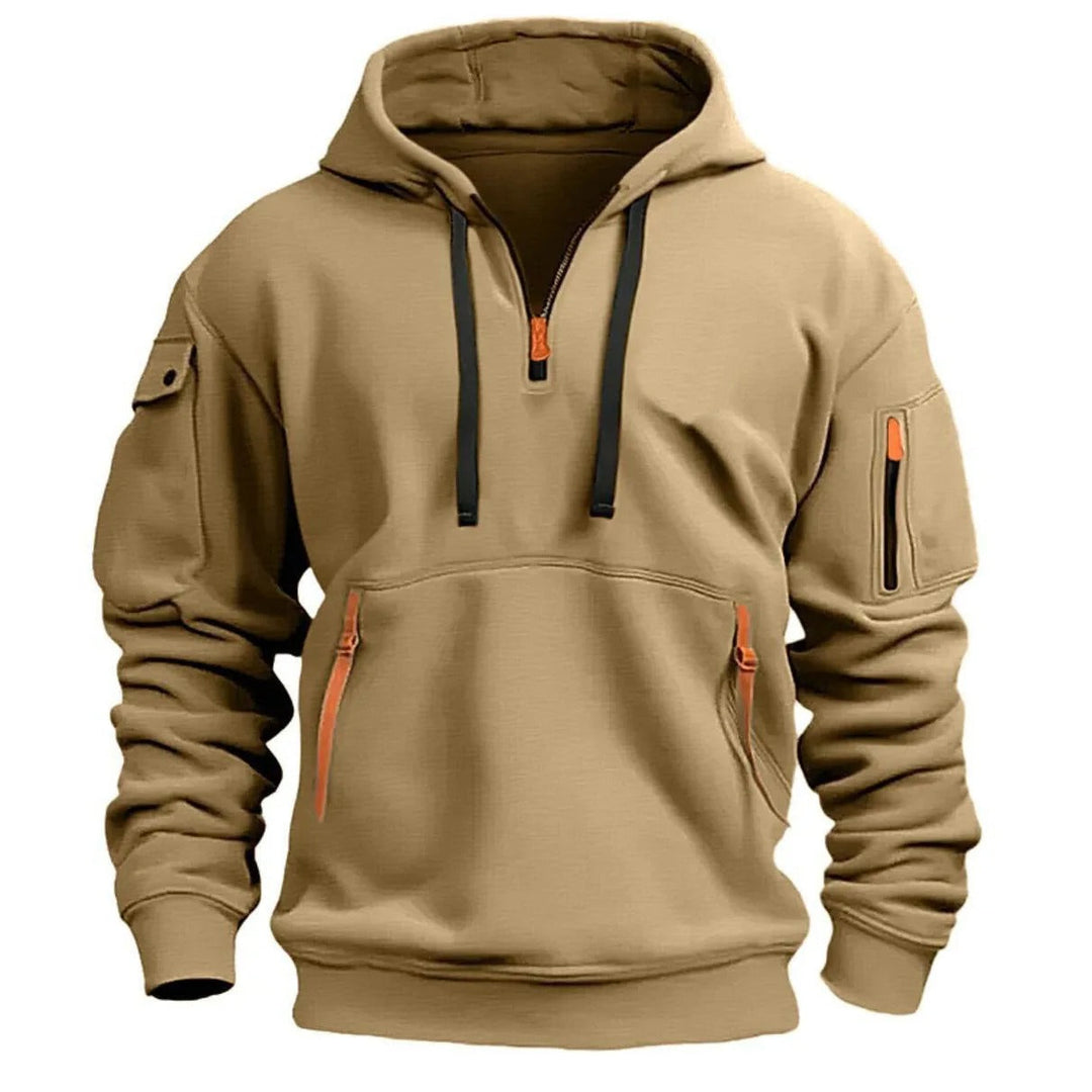 Men's Utility Quarter-Zip Hoodie with Zip Pockets