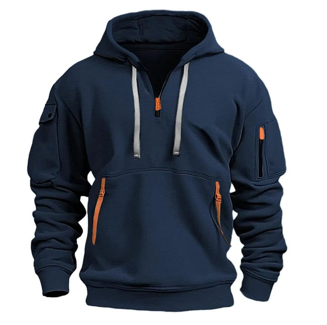 Men's Utility Quarter-Zip Hoodie with Zip Pockets