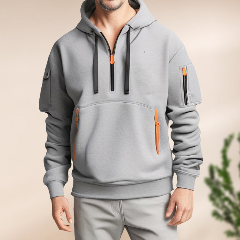 Men's Utility Quarter-Zip Hoodie with Zip Pockets