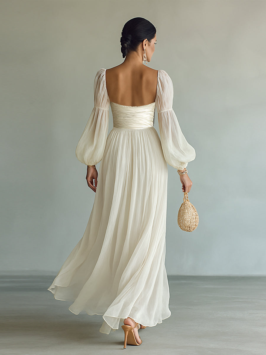 Elegant Sweetheart Neck Maxi Dress