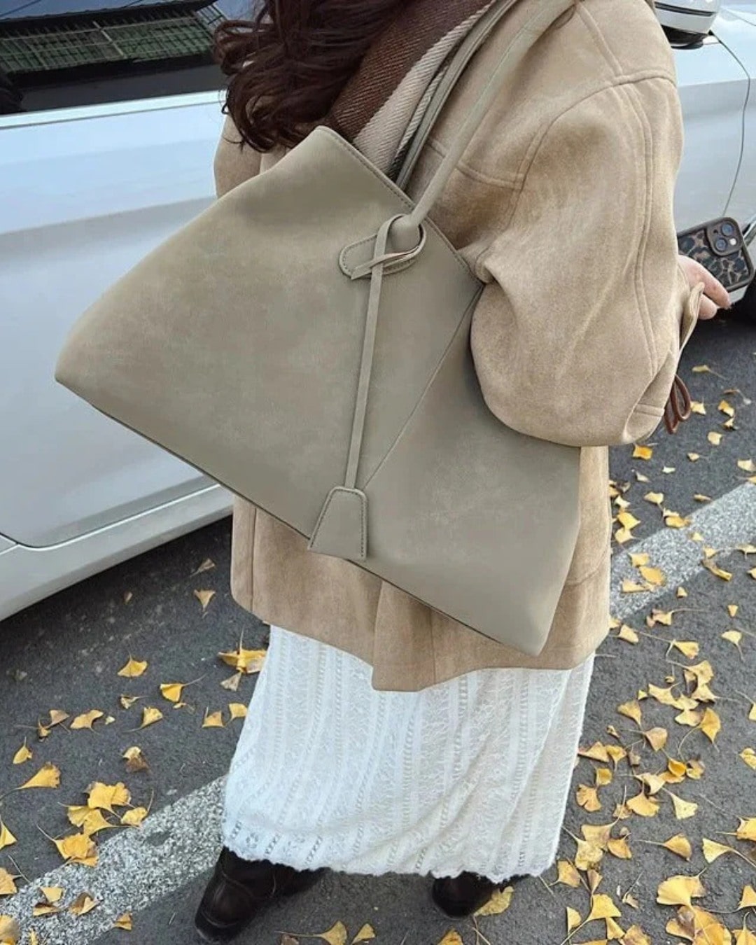 Minimalist Leather Tote Bag for Women
