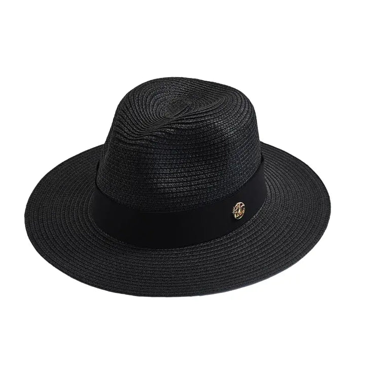 Woven Straw Panama Hat with Ribbon Band