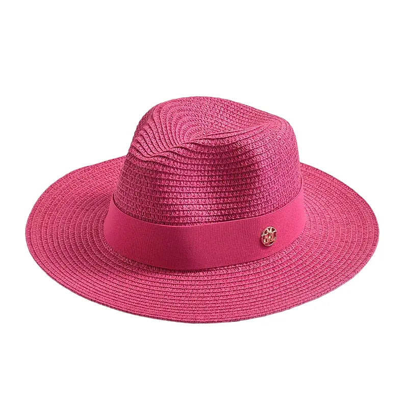 Woven Straw Panama Hat with Ribbon Band