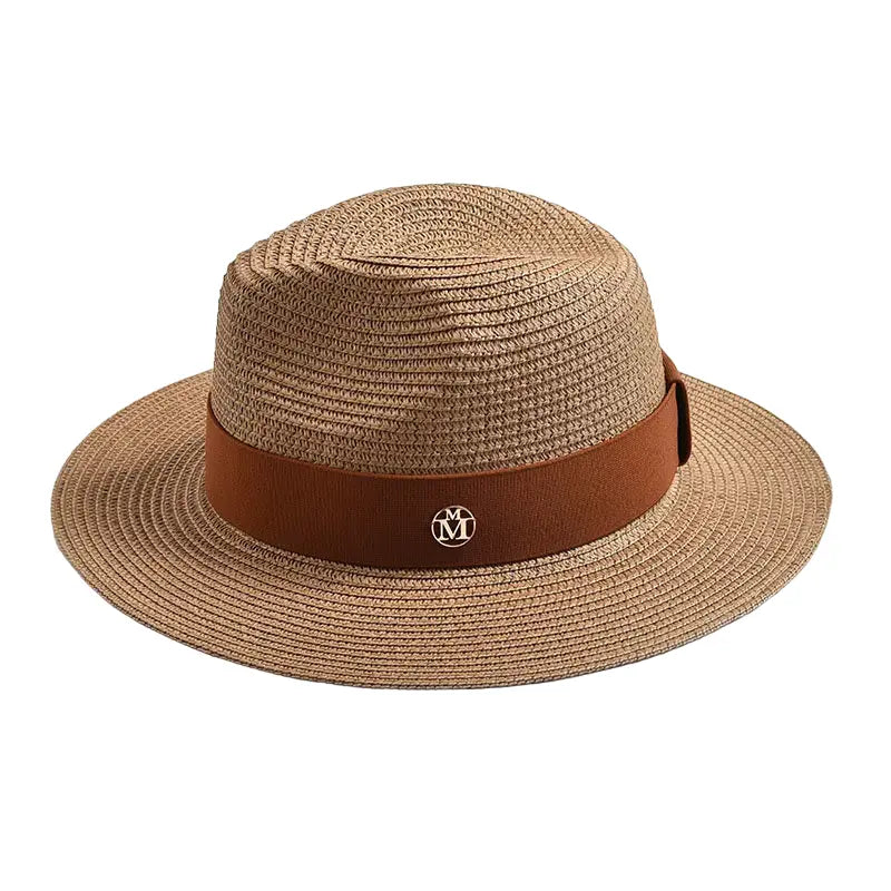 Woven Straw Panama Hat with Ribbon Band