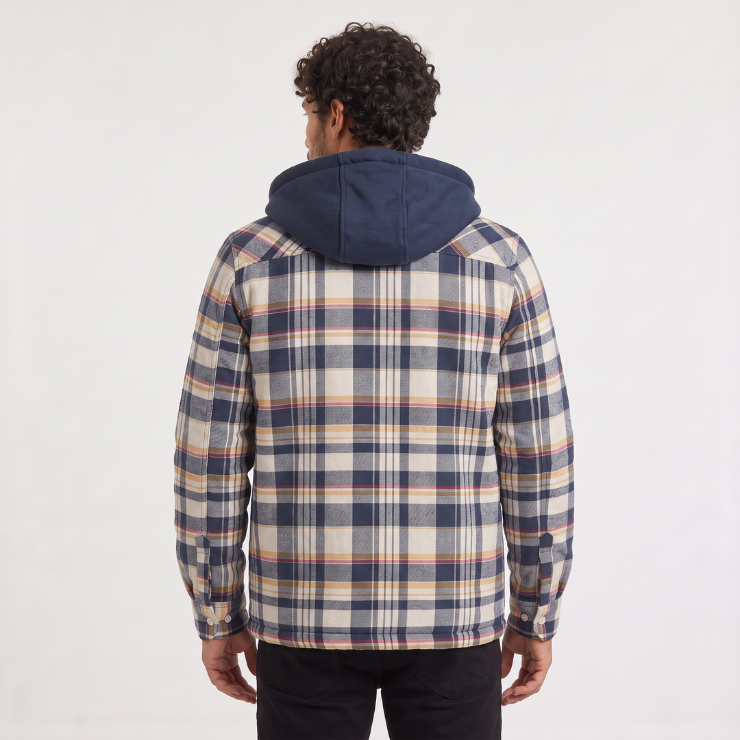 Men's Check Hooded Flannel Jacket in a Regular Fit