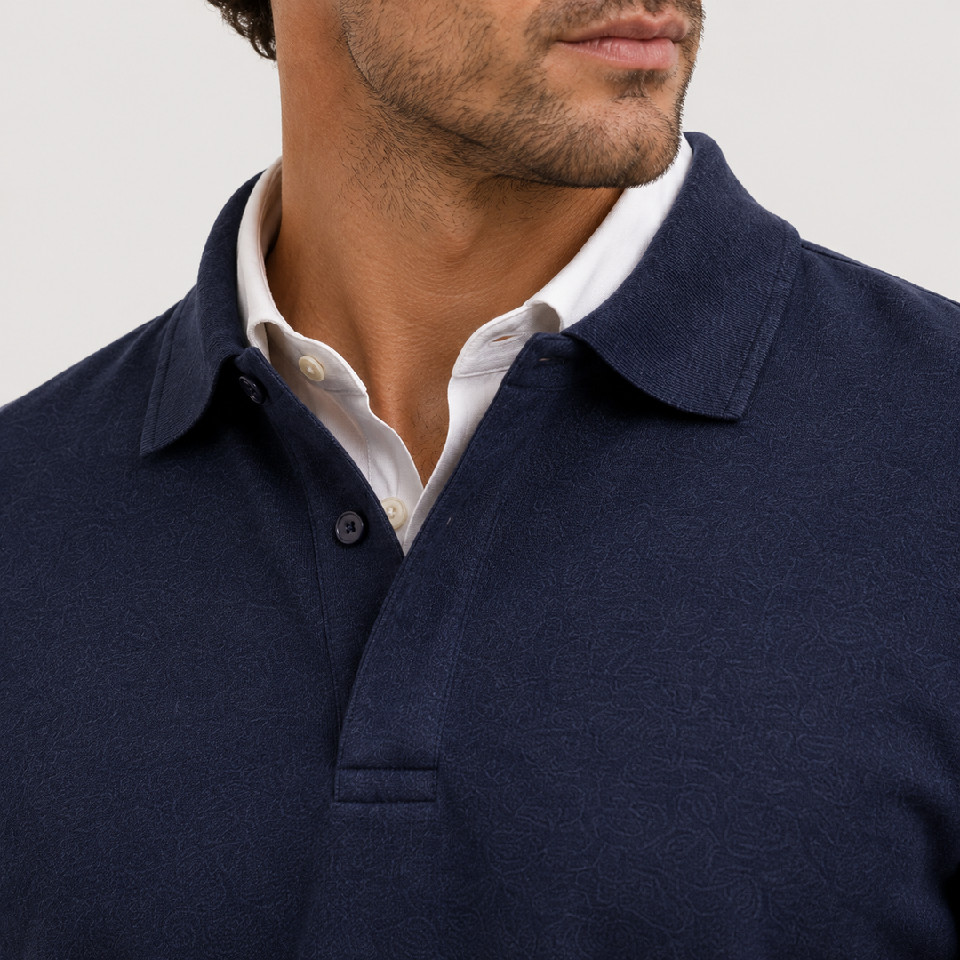 Men's Long Sleeve Knit Polo Shirt