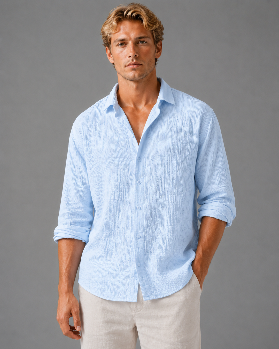 Men's Linen Button Down Shirt