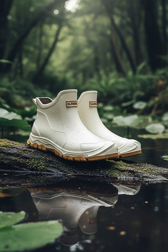 Men's Waterproof Ankle Wellington Boots with Treaded Sole