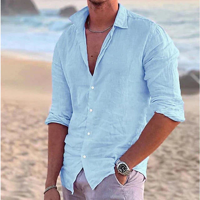 Men’s Long Sleeve Linen Shirt