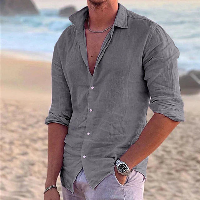 Men’s Long Sleeve Linen Shirt