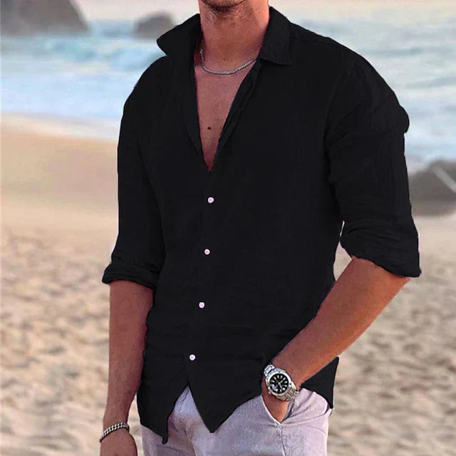 Men’s Long Sleeve Linen Shirt