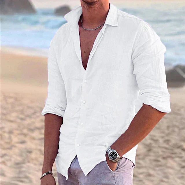 Men’s Long Sleeve Linen Shirt
