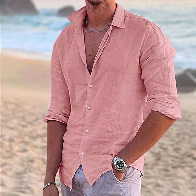 Men’s Long Sleeve Linen Shirt