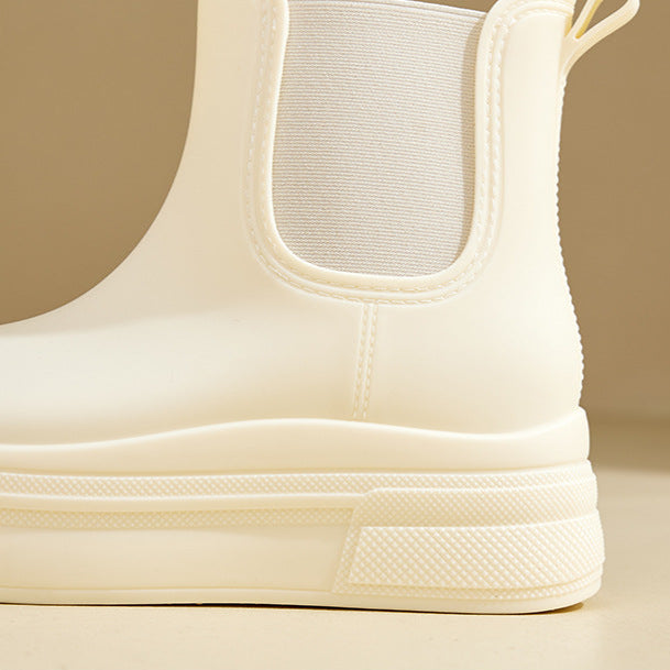 Chelsea Rain Boots with Ribbed Platform Sole