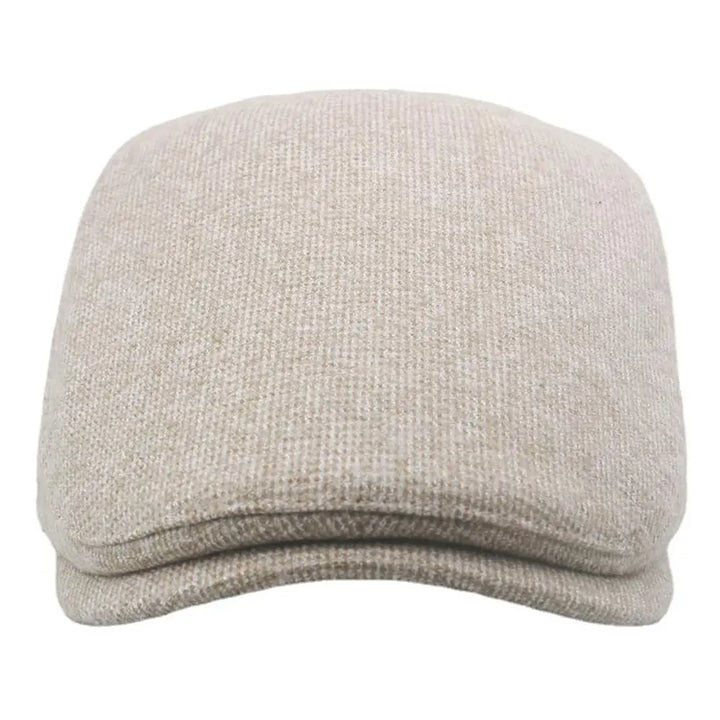 Men's Herringbone Flat Cap with Structured Brim
