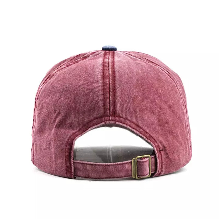 Distressed Patchwork Baseball Cap with Graphic Patch