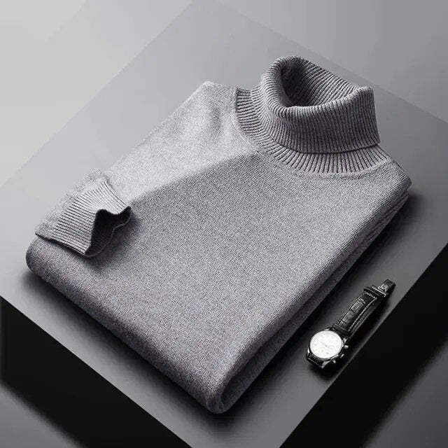 Men's Turtleneck Knit Sweater