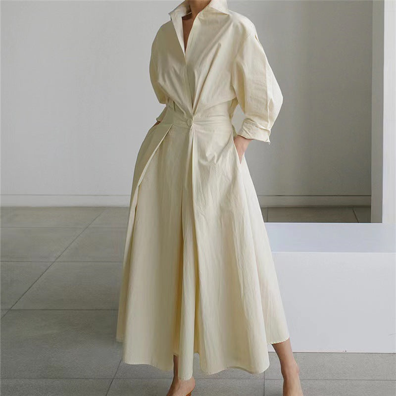Women's Belted Wrap Midi Shirt Dress