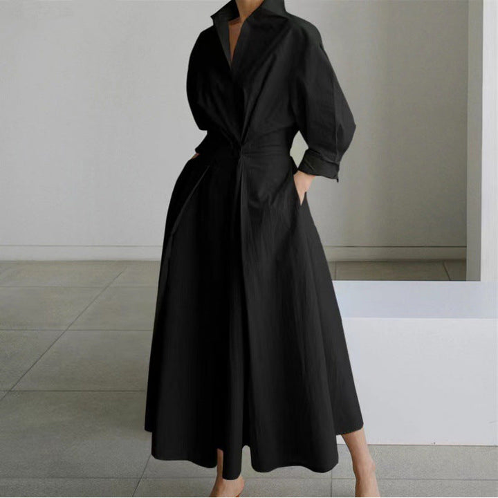 Women's Belted Wrap Midi Shirt Dress