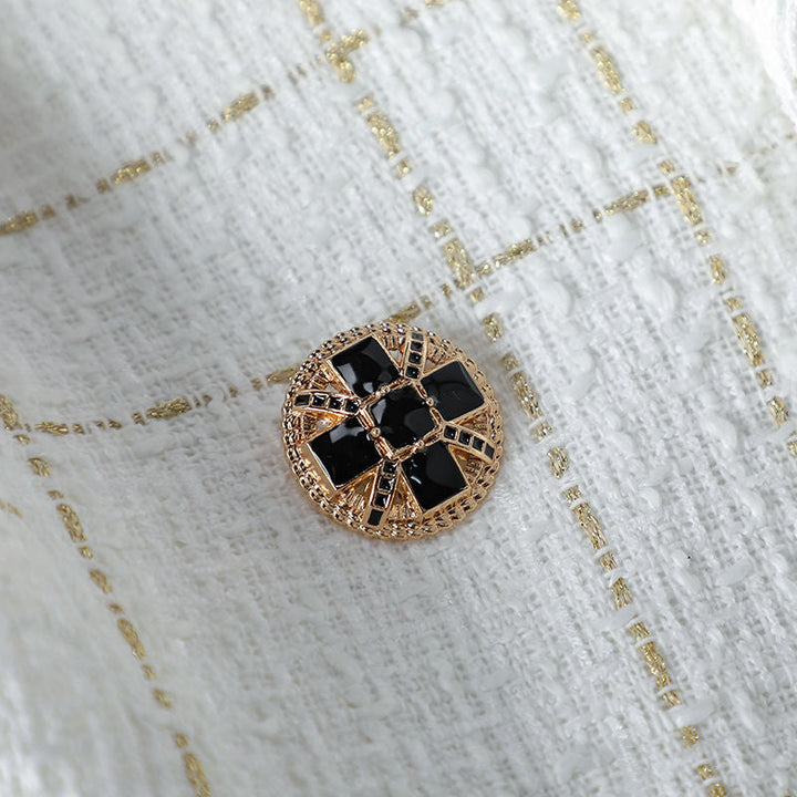 Tailored Plaid Tweed Blazer for Women