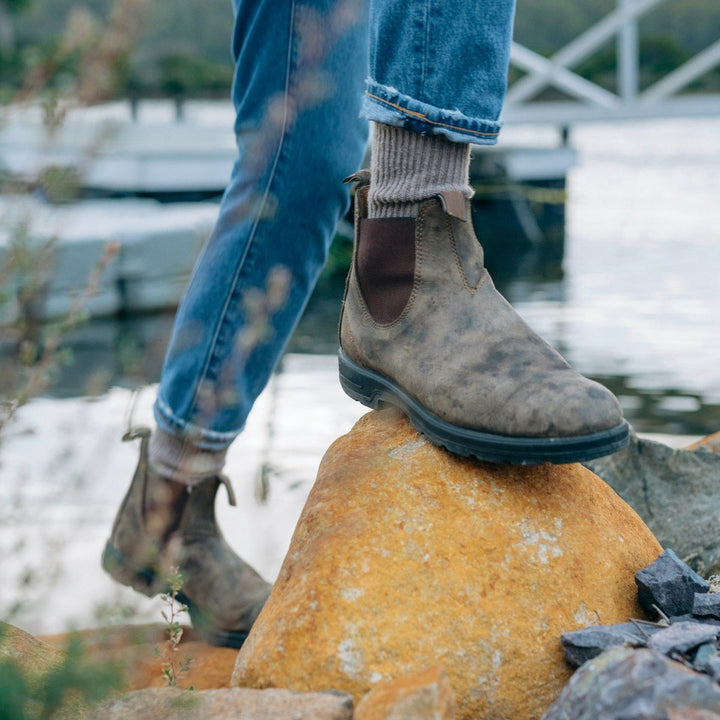 Men's Leather Chelsea Boots Slip On Workwear