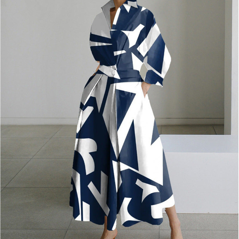 Women's Belted Wrap Midi Shirt Dress