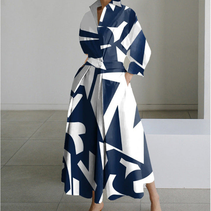 Women's Belted Wrap Midi Shirt Dress