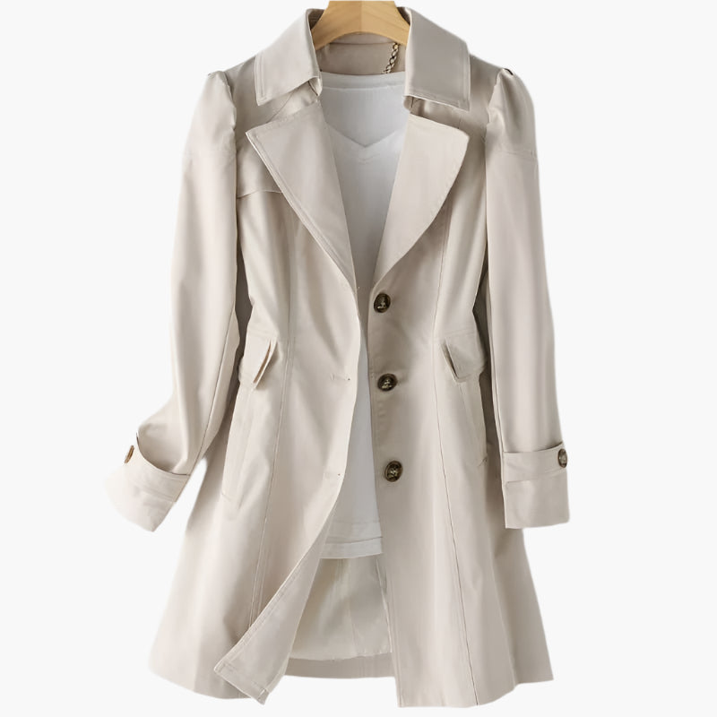 Tailored Button Front Trench Coat